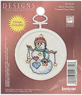 Janlynn 1143-31 18 Count Mini Counted Cross Stitch Kit, 2.5-Inch, Round, Starry Snowman