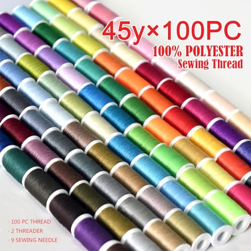Sewing kit 100 Color Set of Handy Polyester Thread - color: 100 colors