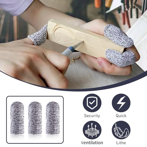 20 Pcs Finger Cots Cut Resistant Protector Reusable Fingertip Gloves Cover Large Finger Nail Sleeves Fabric Thumb Protection Guards Kitchen Hand Sewing Food Cutting Sculpture Carving Work Supplies