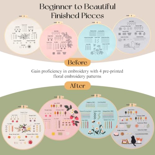 Dadanism Beginner Embroidery Kit for Adults, with Step-by-Step Video - style: Practice Pattern