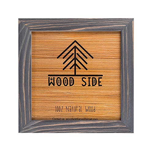 Rustic Wooden Square Picture Frames 8x8 - Set of 2-100% Natural Eco Washed Wood with Real Glass for Wall Mounting and Tabletop Photo Frame - Grey - color: Grey