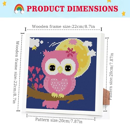 Lzyueyuan Owl Stamped Cross Stitch Kits for Beginners, Cross Stitch for Adults with Framed,Crafts for Girls 8-12 Embroidery Kit,11CT Cross-Stitch Arts and Crafts for Adults 8.7inX8.7in - color: Cross Stitch-1222-7