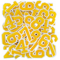 50 Pcs Iron on Numbers Patches for Fabric Tote Bags Hats Clothing Yellow - color: Yellow, size: Numbers Only