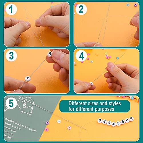 UOOU 28 Pcs Beading Needles, 4 Sizes Beading Needles for Seed Beads - color: White-28 Pcs