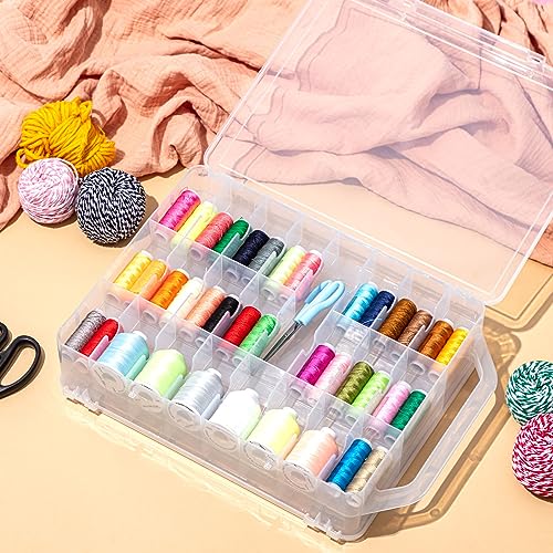 Mifoci 1 Pcs 46 Grids Thread Holder, Double Sided Sewing Thread Organizer