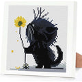 niurenmaoyi Cat 11CT Cross Stitch Kits for Beginner with Framed,7x7in - color: Cross Stitch Kits0518-08