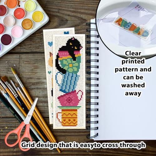 ORIGACH 6 Pack Cat Teacup Cross Stitch Kit, - style: Cat Teacup