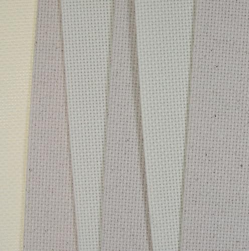 KCS 6 pc of 12" x 18"(30cmx45cm) 14CT Counted Cotton Aida Cloth Cross Stitch Fabric (Cream+Oatmeal) - color: Cream+oatmeal