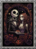 Leczany Cross Stitch Stamped Kit for Beginner - Halloween Couples | DIY Embroidery Starter Patterns Craft Kit Needlepoint for Adults | 11CT, 3 Strands | 13x18.1 inches - color: 11CT Stamped kits,Halloween Couples 13x18.1 inches