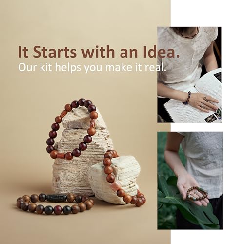 Geezon Navis DIY Bracelet Making Kit Natural Wooden Stone Beads Gift Craft