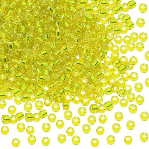 Glass Seed Beads Penta Angel 50g Mini Round Craft Loose Spacer Pony Beads for Earring Bracelets Necklace Waist Bead Jewelry Making(2mm, Lemon Yellow) - color: Lemon Yellow