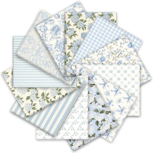 JarThenaAMCS 12 Pcs Hydrangea Cotton Fabric Bundles, 18 x 22 Inch - size: 18 x 22 inch