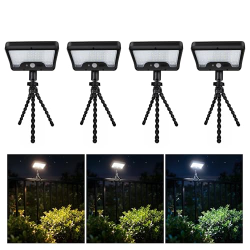 Octopus Solar Motion Lights Outdoor, 600LM, 4 Pack, Black - color: Claw Mount, size: 4-Pcs