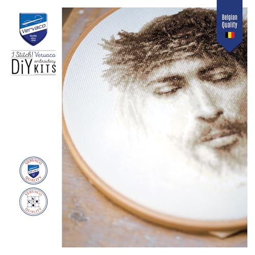 Vervaco Counted Cross Stitch Kit Jesus 7.6" x 9.6"