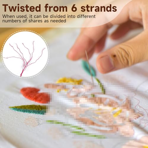 Cross Stitch Threads,20 Bobbins 50 Bundle Rainbow Embroidery Thread