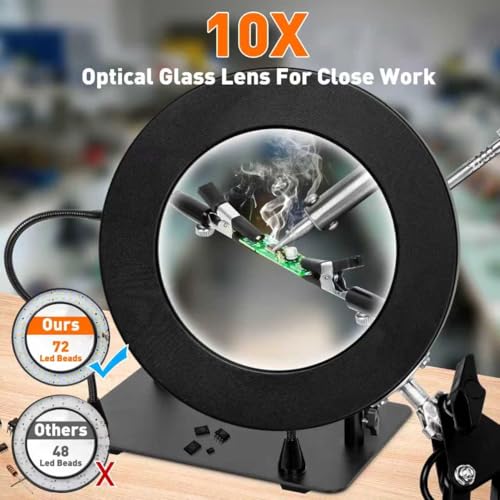 Helping Hands Soldering Station, 10X Magnifying Glass with Light