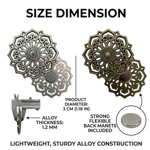 2pcs Vintage Needle Minder for Embroidery, Filigree Flower