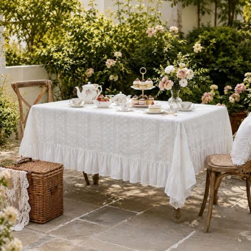ARTMAGIC Cotton Table Cloth Vintage Washable Tablecloths Rectangular - size: 70" x 52" (Rectangular)