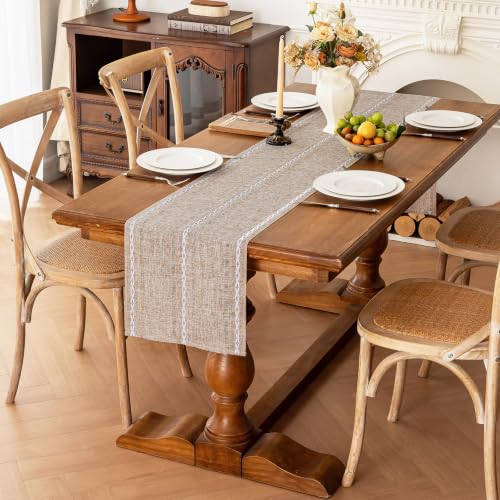 Rustic Linen Table Runner, Brown Table Runners 36 inches Long - color: Brown, size: 13×36 Inch