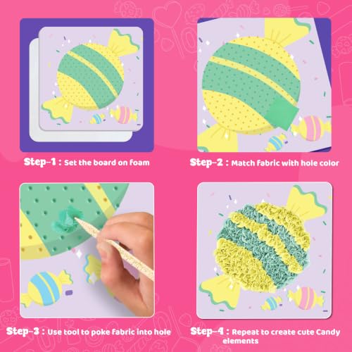 jackinthebox Poke Art Candyland Crafts Kits for Kids, Girls Gift, Ages 4-8 - style: Candyland