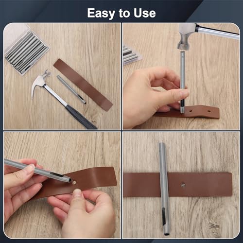 17 Pcs Round Leather Hole Punch Tool, Boyistar Metal Hollow Hole Punching