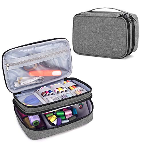 Luxja Double-Layer Sewing Organizer, Gray - color: Gray