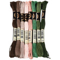 8 Skeins 70 Yards Green Embroidery Floss Thread for Hand Sewing - color: Brown Green, size: 70 Yards