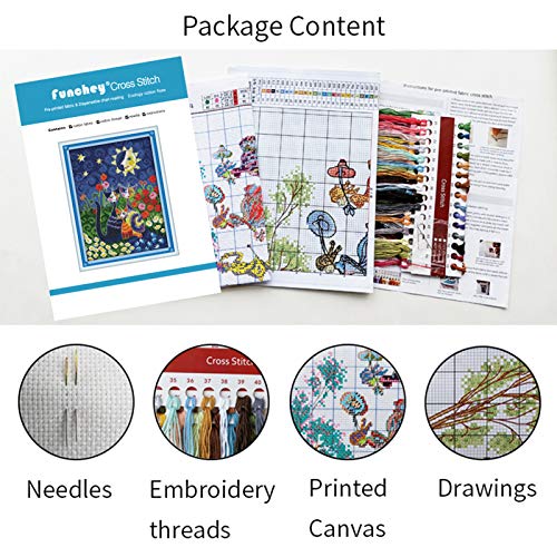 Funxvoot Stamped Cross Stitch Kits Beginners Full Range of Embroidery Kits for Adults 11CT Embroidery Patterns Needlepoint Kits Printed Cross Stitch Kits-Elk Scenery 16x20 inch - color: Craftsstyle21