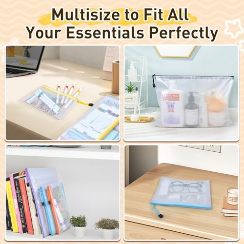 26pcs Mesh Zipper Pouch Bags, 8 Sizes Zippered Storage Bags for Organizing