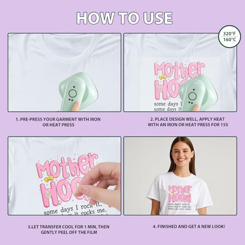 Dtf Transfers Ready to Press -20Pcs Mother's Day Iron on Transfers for Tshirts, Floral Mama Iron on Decals Patches, Flower Mama Heat Transfer Stickers for Clothes Pillows Bag DIY Crafts - color: Mama 555