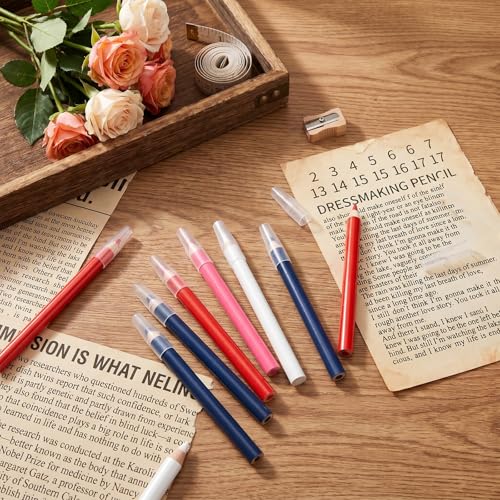 12 PCS Fabric Pencil, Washable Chalk Pencil for Marking Fabric
