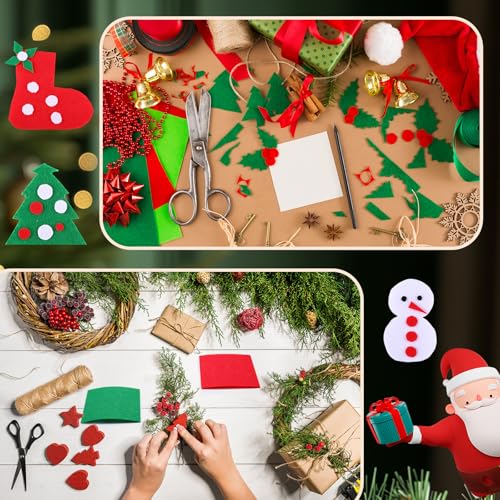 Tatuo 96 Pcs Christmas Stiff Felt Fabric Sheets, 3 Colors - color: 3 Colors
