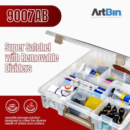 ArtBin Super Satchel Craft Organizer with Removable Dividers, Clear