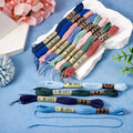 12 Skeins Cross Stitch Threads 0.5mm Embroidery Floss 6 Ply Polyester Friendship Bracelets Floss Crafts Floss 12 Color 8.75 Yards(8m)/Skein - color: 12 Color C