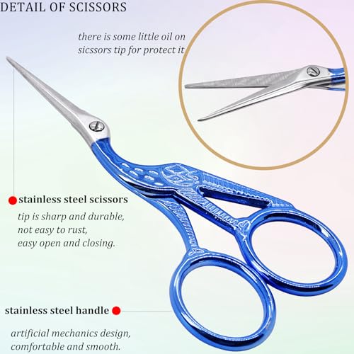 BIHRTC 4.5Inch Little Sewing Scissors Crane Shears with Cover Tassel Stainless Steel Scissor for Crafting Embroidery Needlework DIY Daily Use - size: 4.5inch, style: Style 1790J