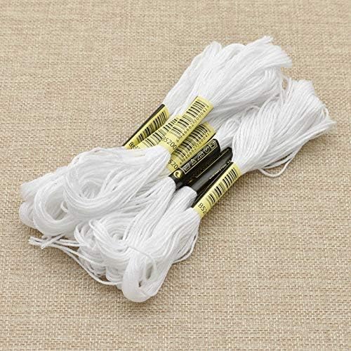 Friendship Bracelet String 12 Skeins, Embroidery Floss Cross Stitch Embroidery Thread Floss Bracelet Making Yarn, Craft Floss (Black and White) - color: Black and White