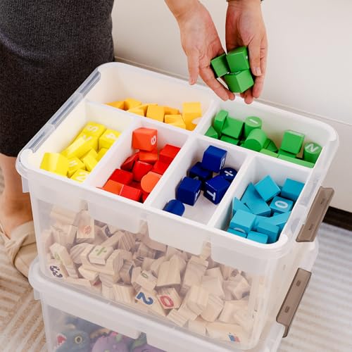 Citylife 32QT 2Packs Clear Craft Organizers and Storage Box with Tray - size: 32 Qt- 2 Pack