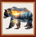 Findvoor Counted Cross Stitch Kits for Adults Full Range of Cross Stitching Embroidery Unprinted Pattern for Beginners, 11CT Needlepoint Cross-Stitch Patterns Embroidery Kits- Bear 18×18 inch - color: ColourSet19