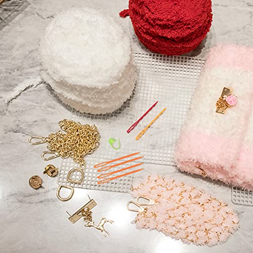 EXCEART Crochet Bag Making Plate Plastic Mesh Canvas Sheet for Purse Making Supplies Bag Shaper Insert Cut-to-Size DIY Grid Sheet with Holes for Weaving Knitting Sewing 17.91 X 16.33 in