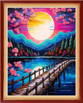 Dooxvey Cross Stitch Kits for Adults Beginners - Full Range of Stamped Kits, 11CT Cross Stitch Patterns - Night Scenery, 16x20 inch - color: Manual Arts 07