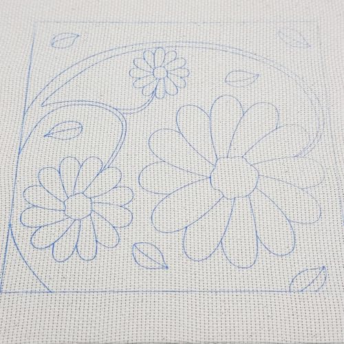 Allazone Punch Needle Embroidery Kit - Square Frame with Flower Pattern, Hoop, Yarns, Beige and Yellow - color: Beige and Yellow