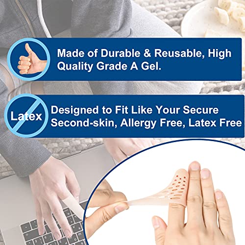 Pnrskter Gel Finger Cots, Finger Protector Support (14 PCS, Breathable) - color: Beige (Breathable)