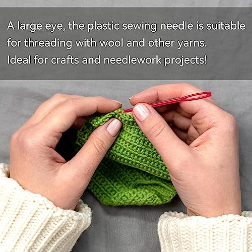 100 Pcs Plastic Needles for Yarn, 2.7inch Large Eye Plastic Sewing Needles - size: 100 PCS