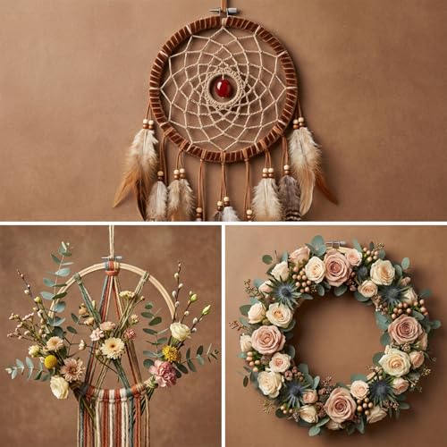 2PCS 8 Inch Embroidery Hoop Frame Set, Wood Embroidery Hoops 8 Inch, Round Circle Cross Stitch Hoop Ring for Embroideries Art Craft Sewing and Hanging Decoration