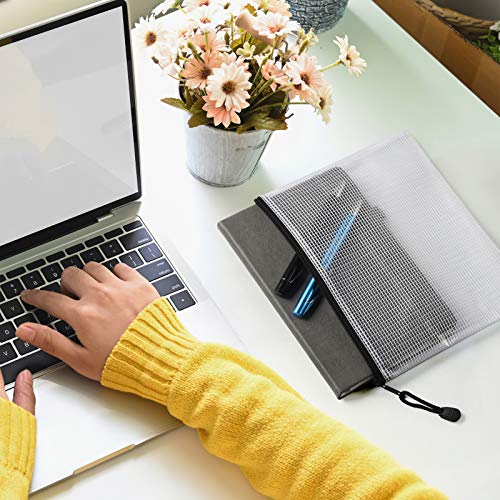 A5 Mesh Zipper Pouch Bag, 6PCS Waterproof Plastic Mesh Zipper Bag, Black - color: Black, size: A5 (9.4×7.1 inch)