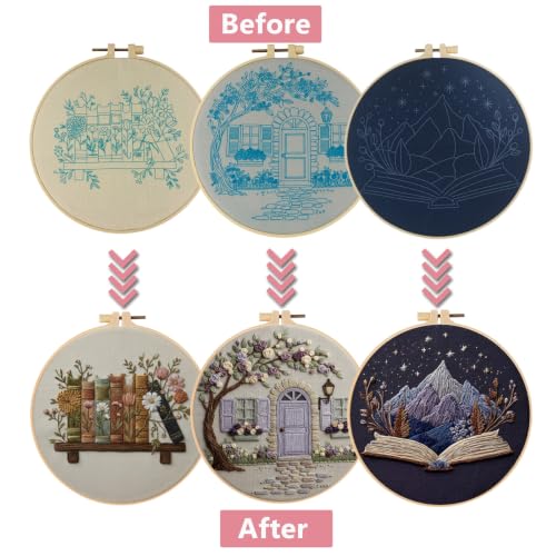 3 Packs Embroidery Kit for Adults, Embroidery for Beginners (Book-1) - color: Book-1