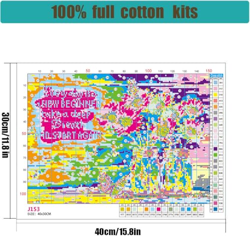 WUSARPLY Daisy Stamped Cross Stitch Kits for Beginners Adults - color: J153