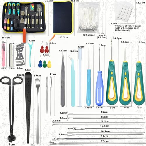 135PCS Candle Making Kits with Candle Wick Trimmer(7IN)& Dipper,Big Eye Long Needle Mold Hook Punch Needle for Inserting Wick,Cotton Wick with Metal Sustainer Tabs,Wick Stickers for Candle Lovers - color: 135PCS