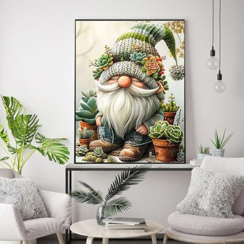 WUSARPLY Gnome Stamped Cross Stitch Kits for Beginners Adults - color: J087