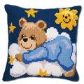 Vervaco Teddy Cushion Cross Stitch Kit - color: Blue